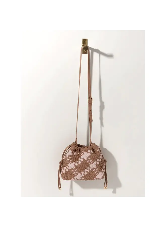 Blythe Plaid Drawstring Shoulder Bag Sand