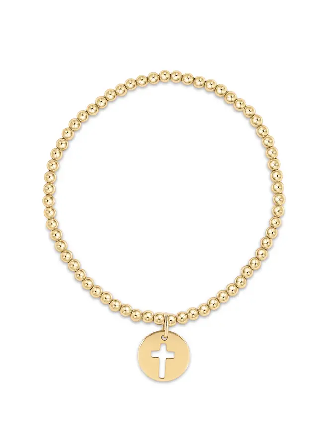 Classic Gold 3mm Bead Bracelet - Blessed Gold Disc
