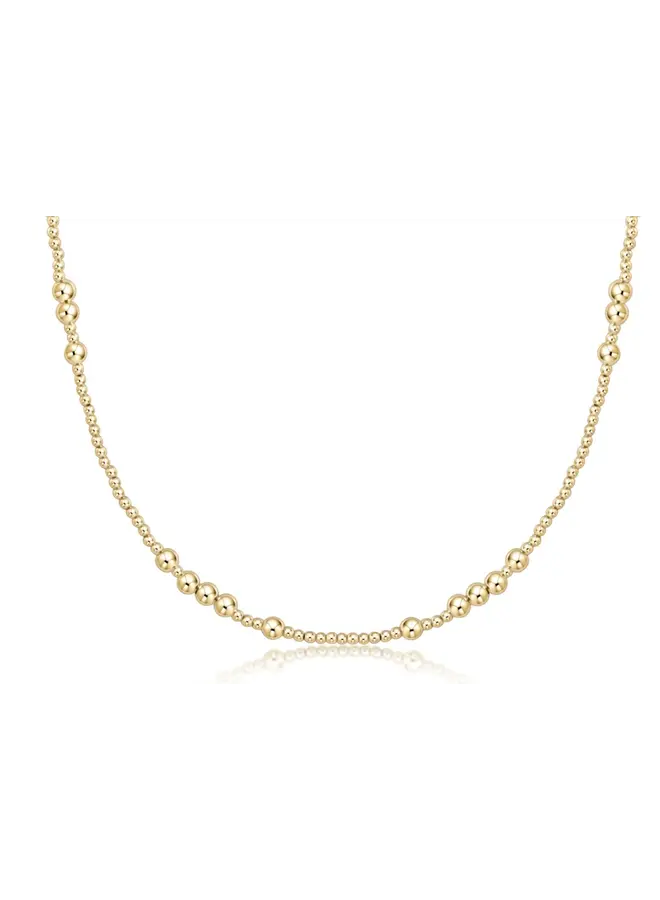 15" Choker Beaded - Hope Unwritten Gold 4mm