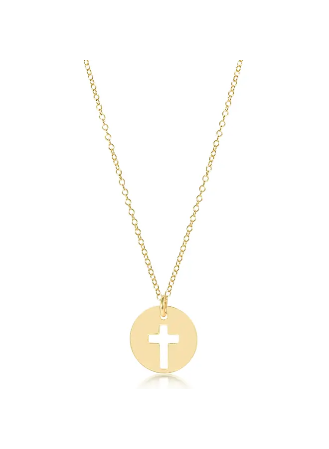 16" Necklace Gold - Blessed Gold Disc