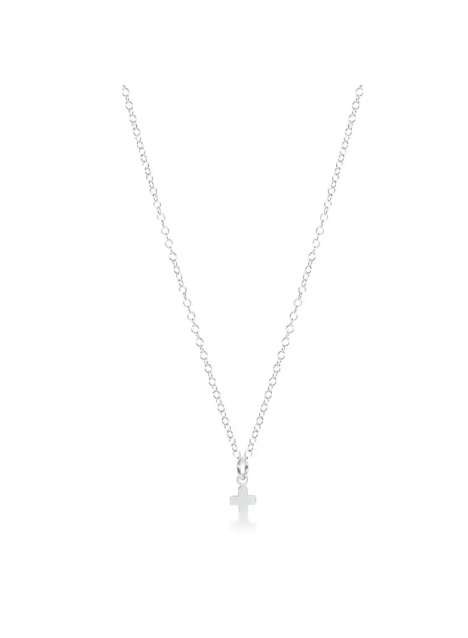 16" Necklace Sterling - Signature Cross Small Sterling Charm