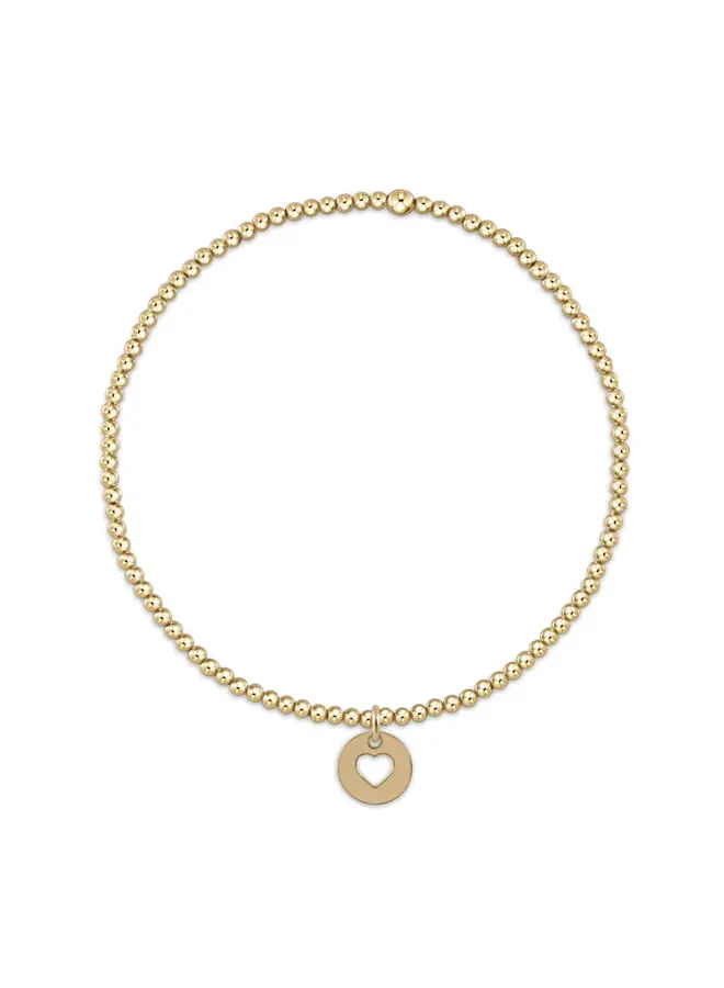 Classic Gold 2mm Bracelet - Love Small Gold Disc
