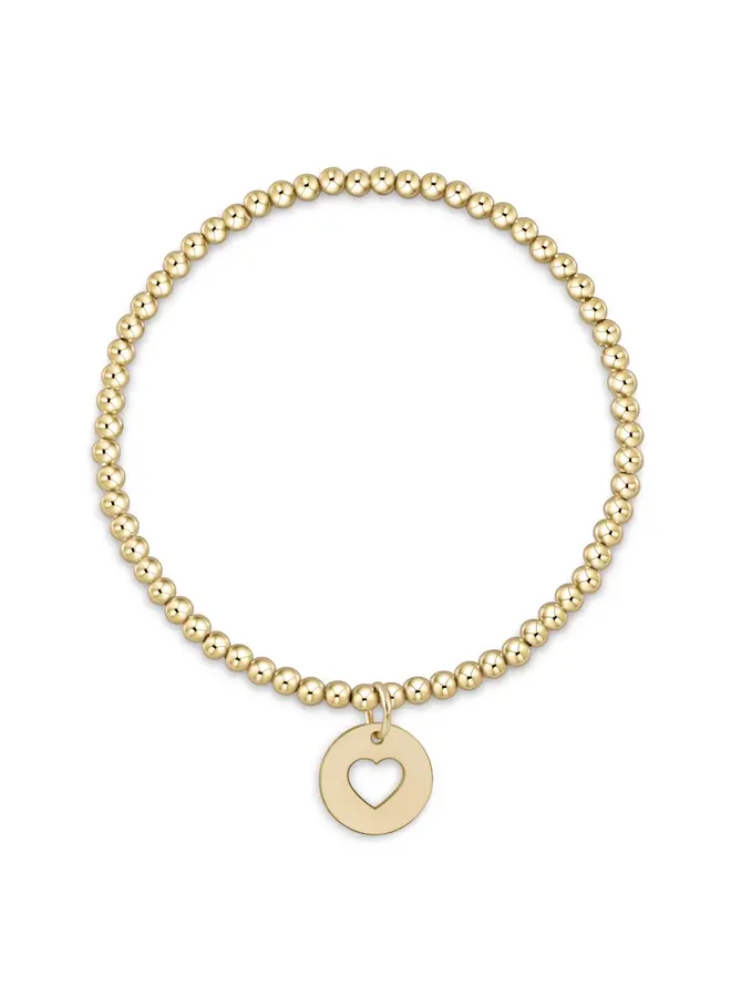 Classic Gold 3mm Bead Bracelet Love Gold Disc