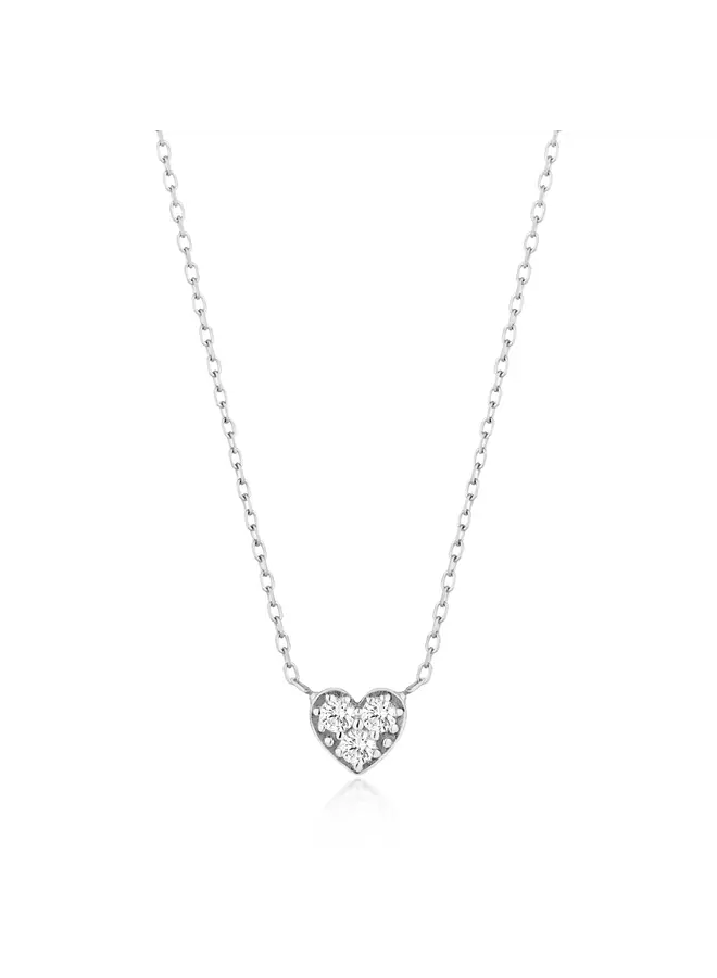 Sophie Diamond Heart Necklace White Gold