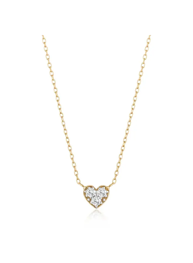 Sophie Diamond Heart Necklace Yellow Gold