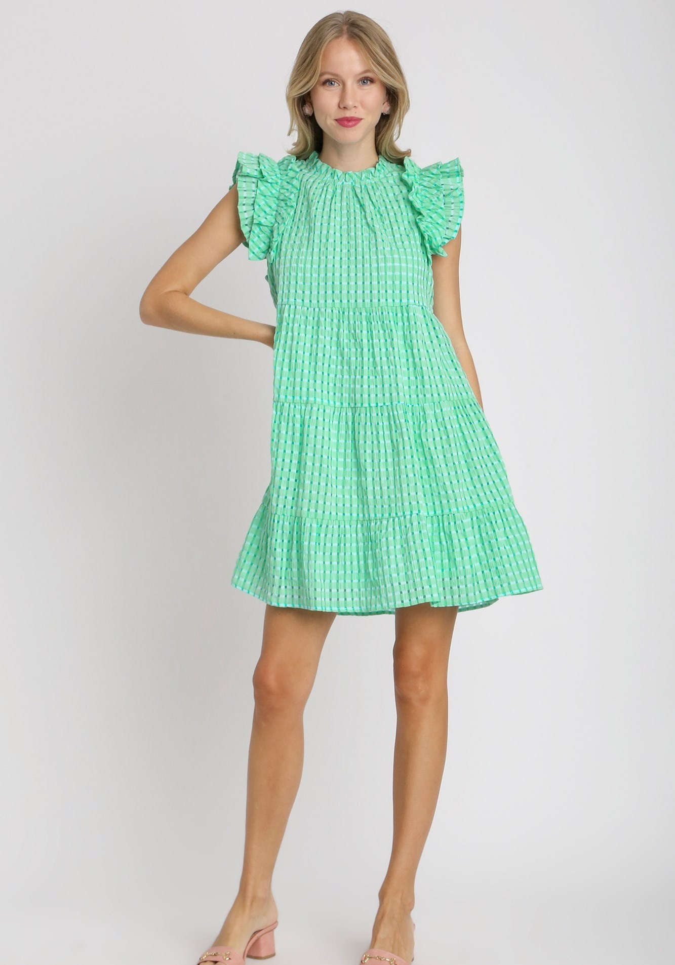 Gingham Green Baby Doll Dress Shop Barron's
