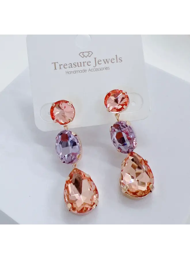 Glam Drop Earrings Peach