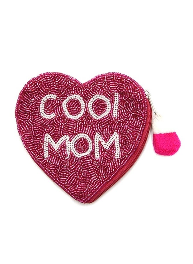 Cool Mom Beaded Coin Pouch