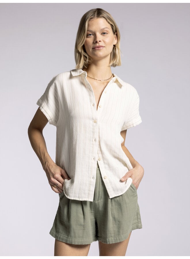 Laira Shirt Off-White Camel Stripe