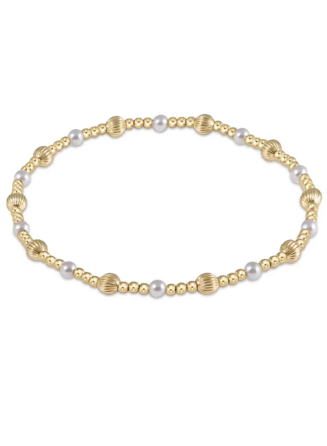Dignity Sincerity Gold 4mm Bracelet - Pearl