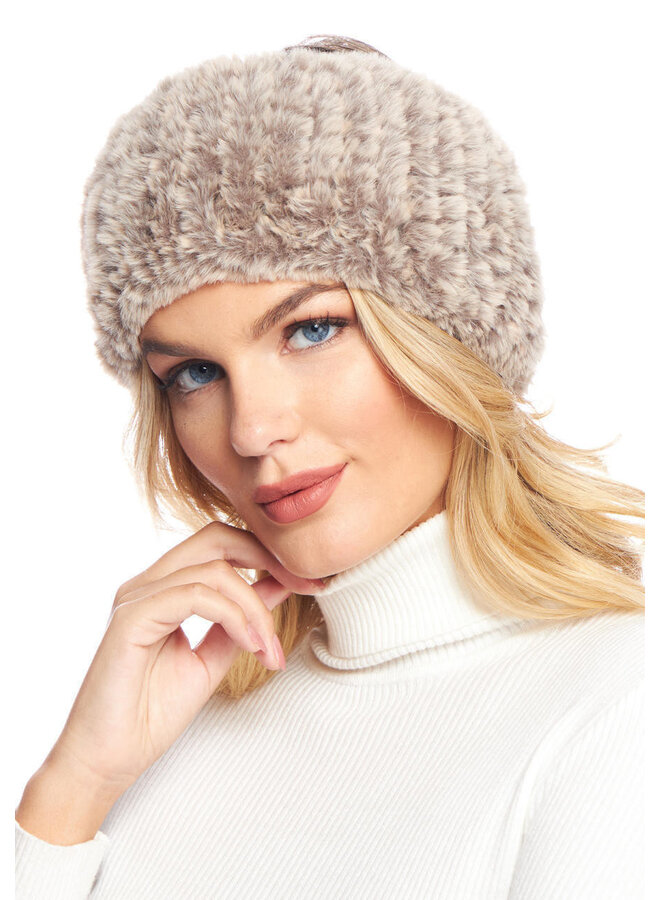 Faux Fur Knitted Neckwarmer Natural