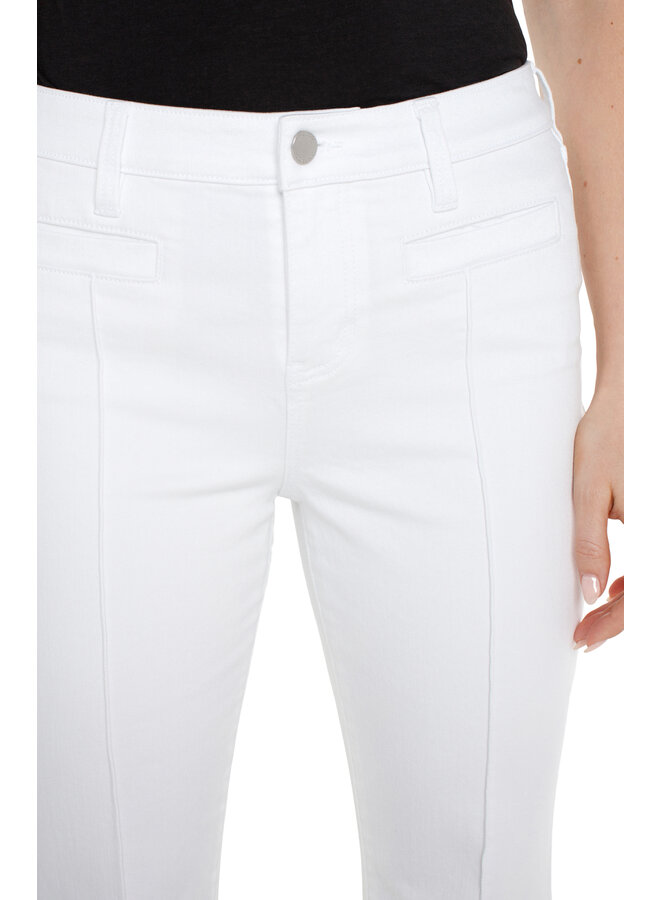 Lucy Bootcut Pocket & Pintuck Detail Bright White