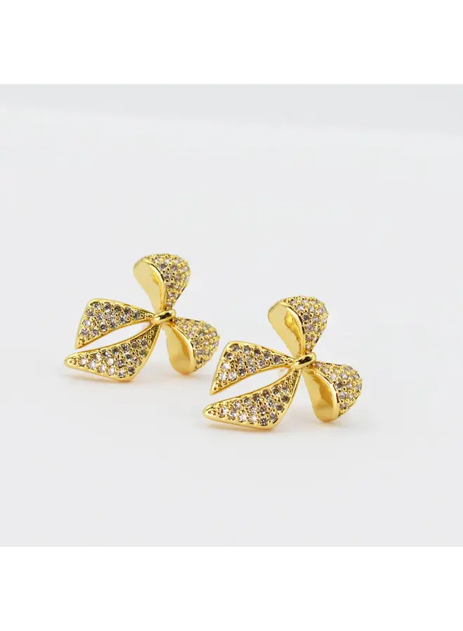 Twinkle Bow Earrings Gold