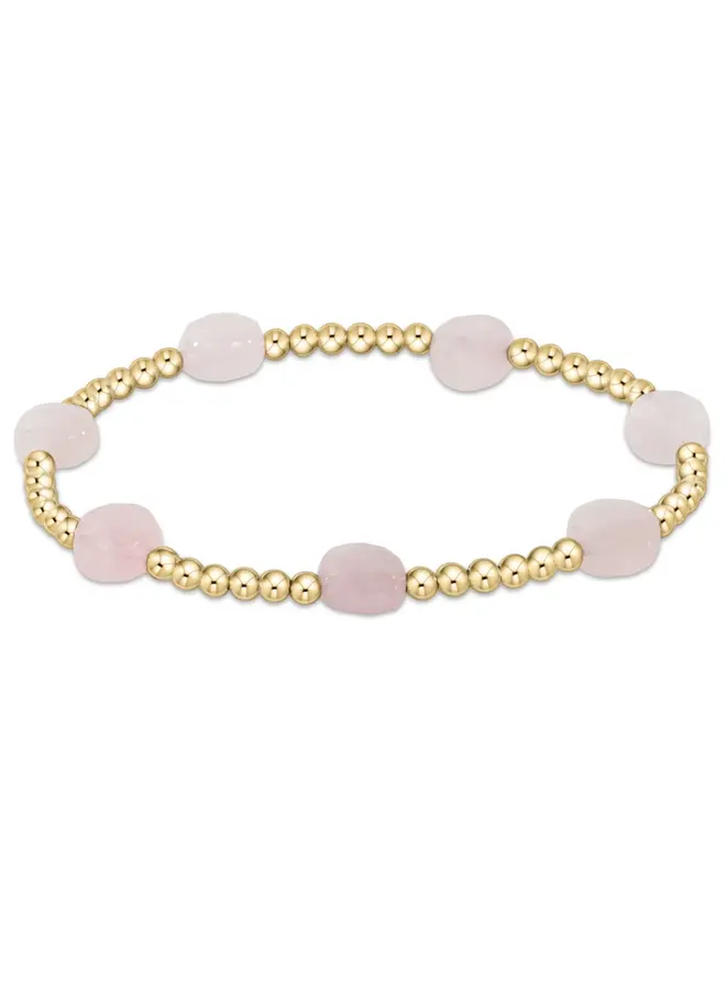 Admire Gold 3mm Bead Bracelet Pink Opal