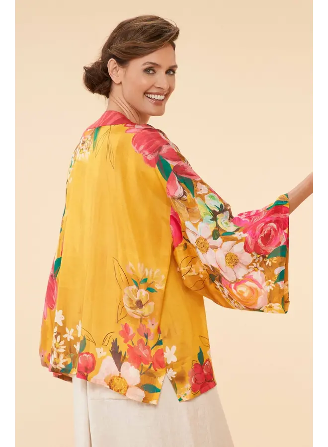 Floral Mustard Kimono Jacket