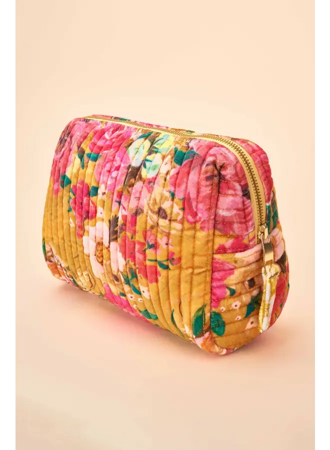 Quilted Washbag Mustard Large