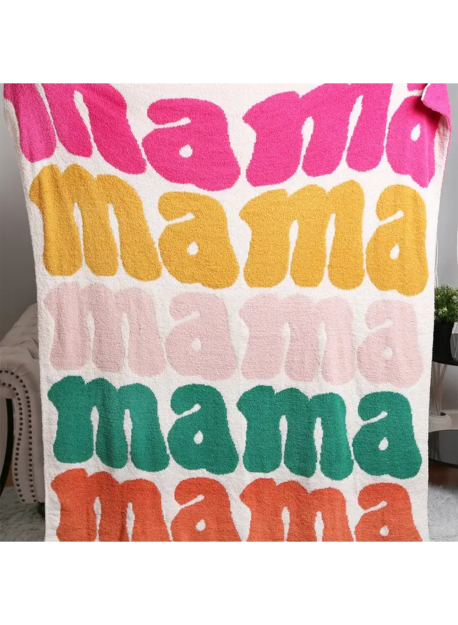 Mama Colorful Throw Blanket