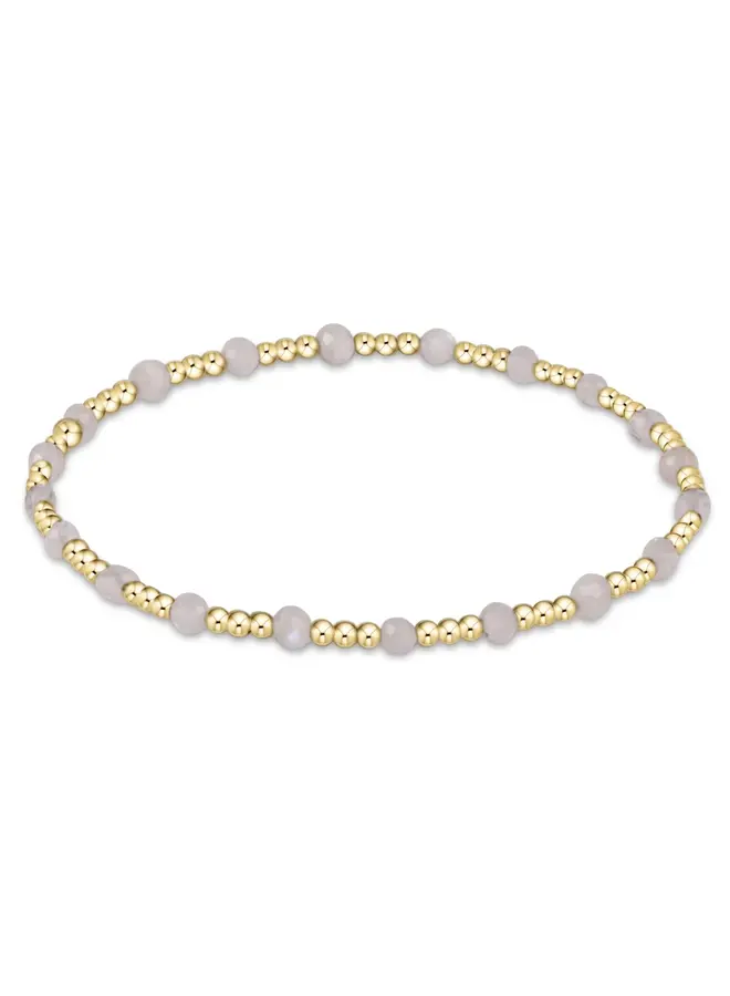Gemstone Gold Sincerity Pattern 3mm Bead Bracelet Moonstone