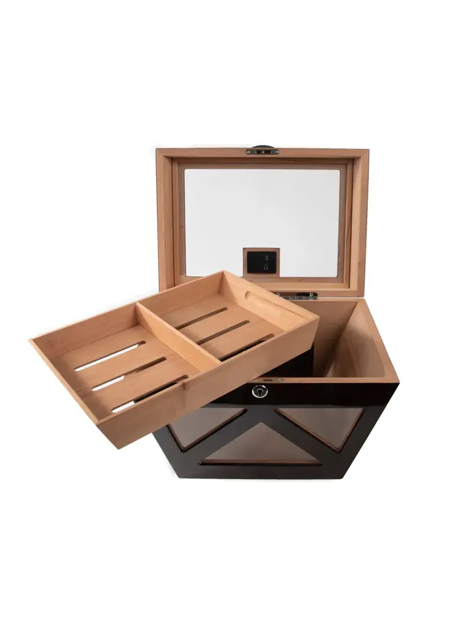 This statement humidor can hold 75-100 cigars varying in size, and it features a built-in lock to protect your prized cigars.Orson Cigar Humidor Brown