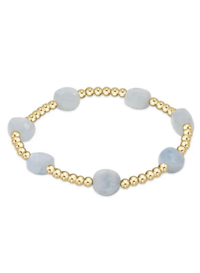 Admire Gold 3mm Bead Bracelet Aquamarine