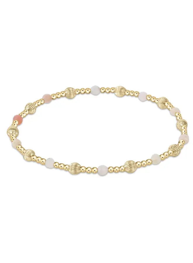 Dignity Sincerity Pattern 4mm Bead Bracelet Pink Opal