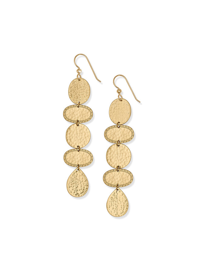 Palm Canyon Long French Wire Earrings Gold