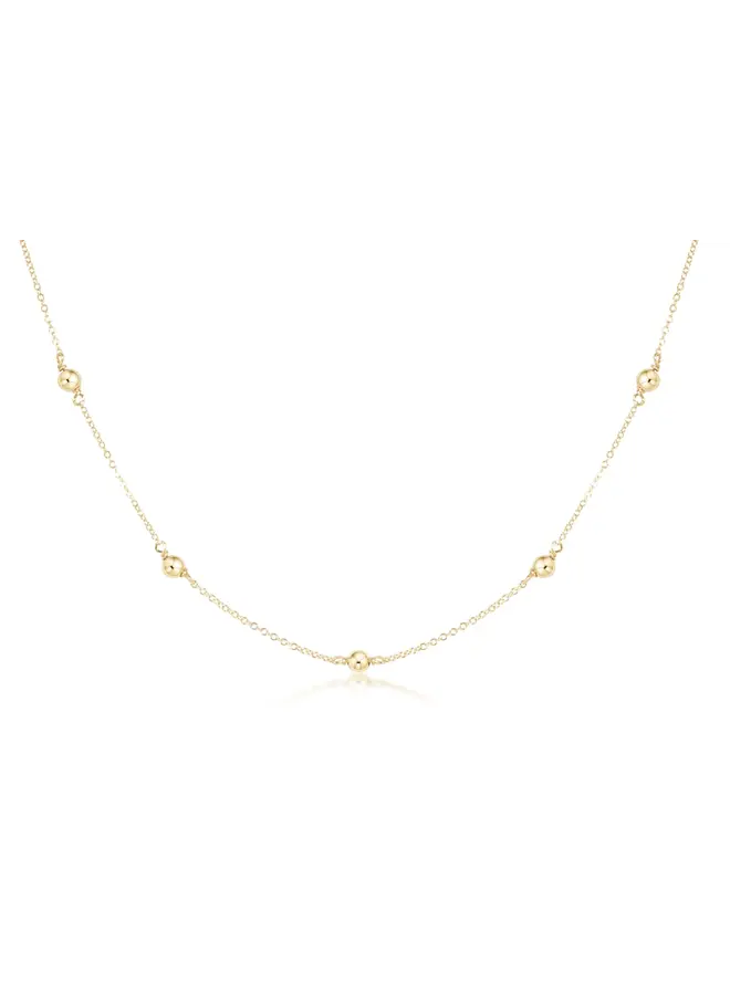 17" Choker Simplicity Chain Gold 4mm Bead Gold