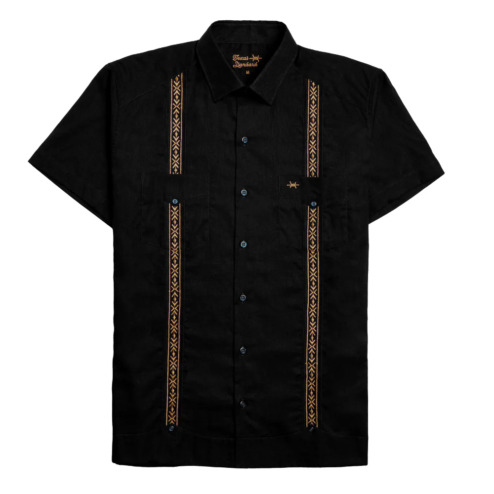 Tejas Guayabera Black Gold Embroidery Shop Barron's