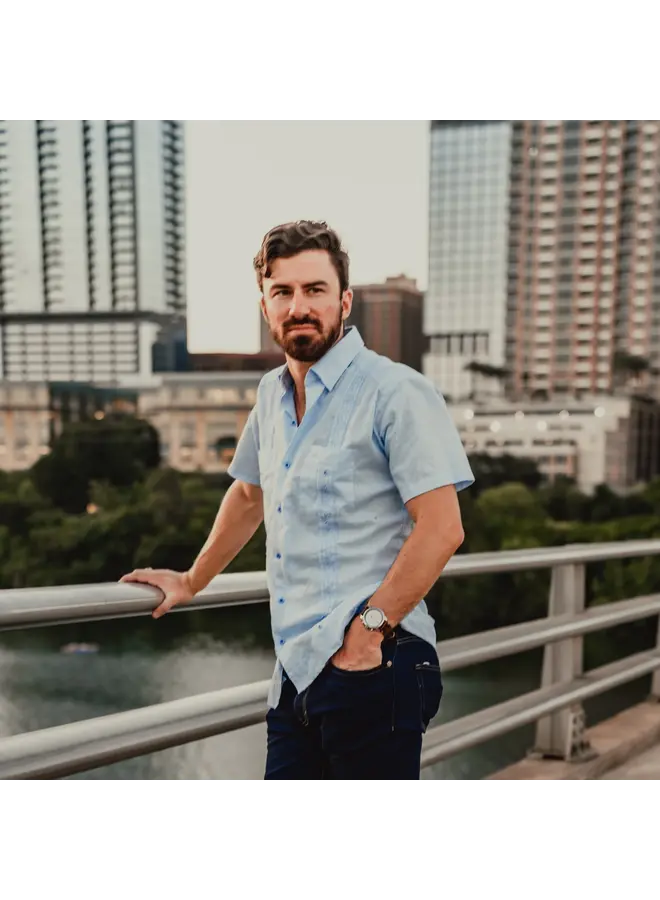 Tejas Guayabera Sky Blue