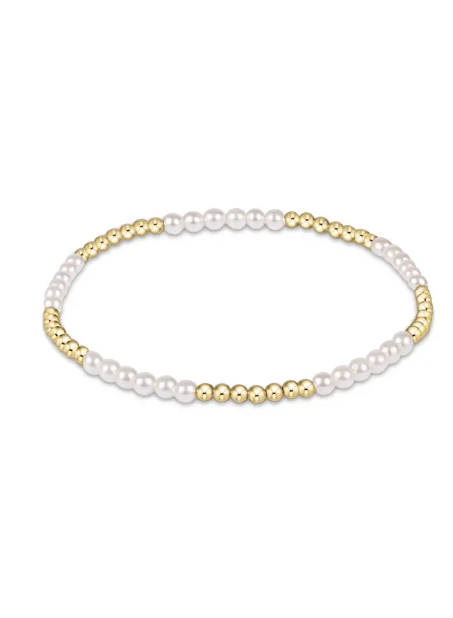 Classic Blissful Pattern 2.5mm Bead Bracelet - 3mm Pearl