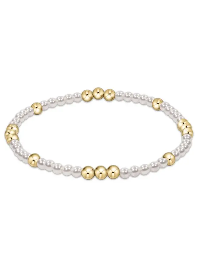 Worthy Pattern 3mm Bead Bracelet - Pearl