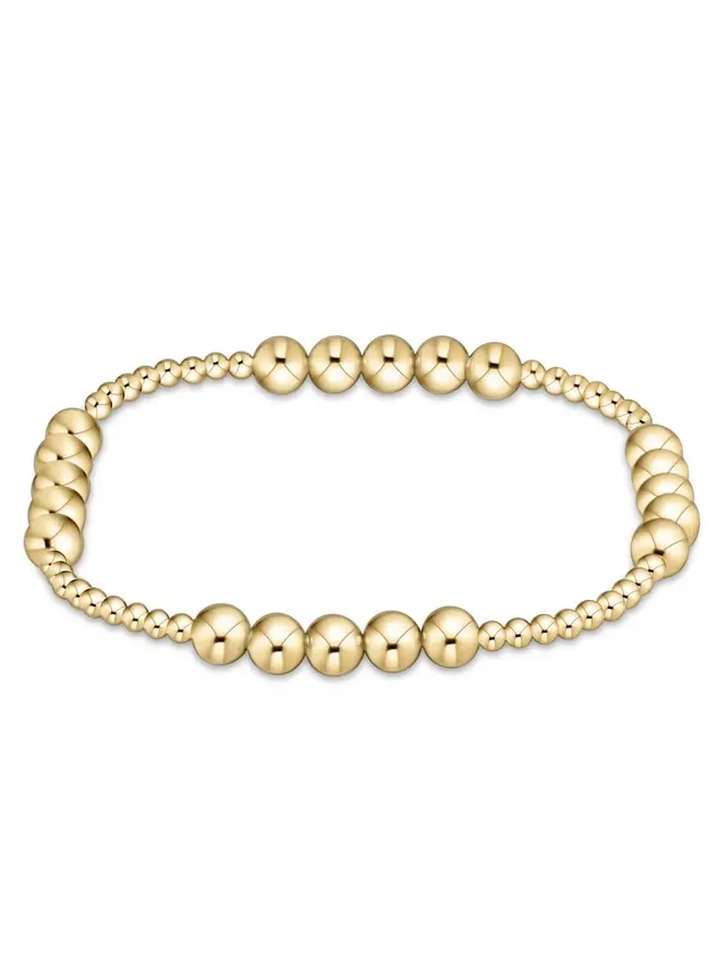 Classic Blissful Pattern 2.5mm Bead Bracelet - 5mm Gold