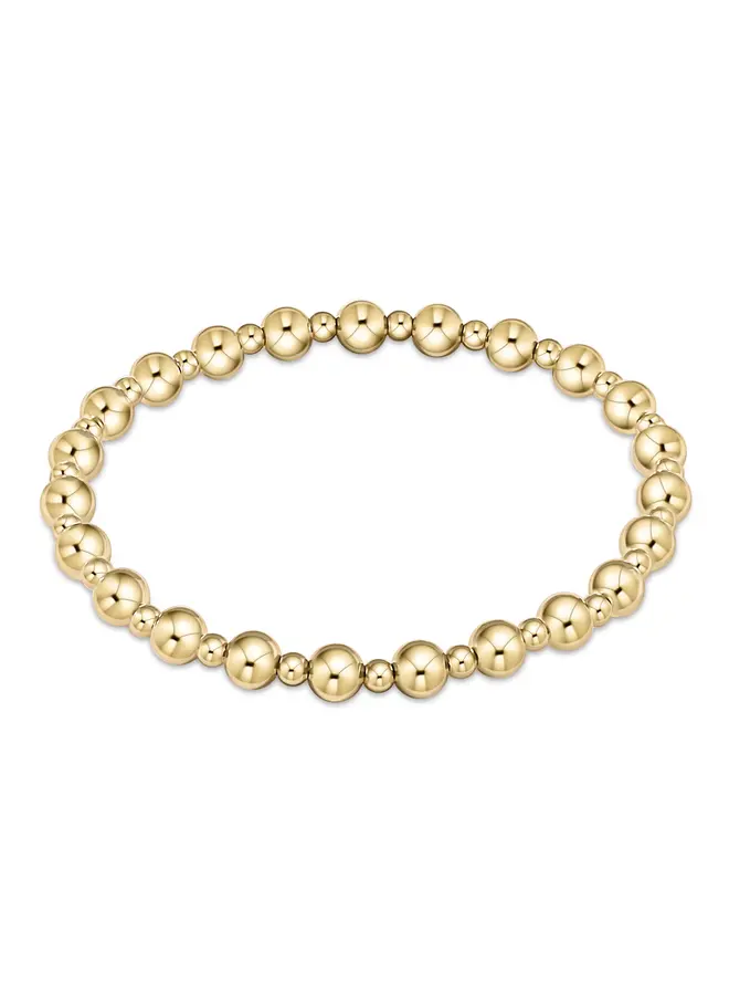 Classic Grateful Pattern 5mm Bead Bracelet - Gold