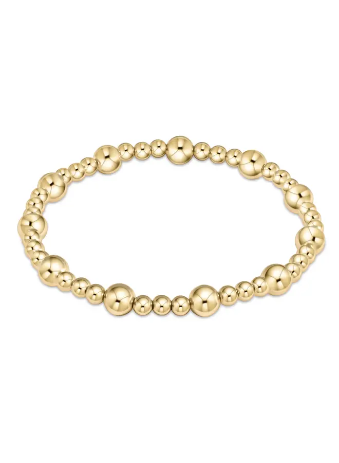 Classic Sincerity Pattern 6mm Bead Bracelet - Gold