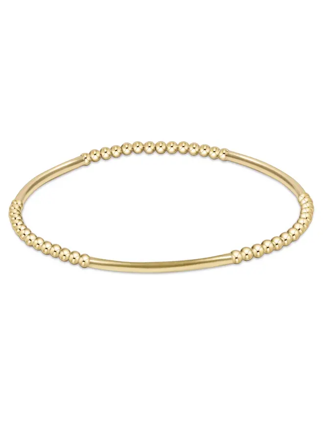 Bliss Bar Gold Pattern 2.5mm Bead Bracelet