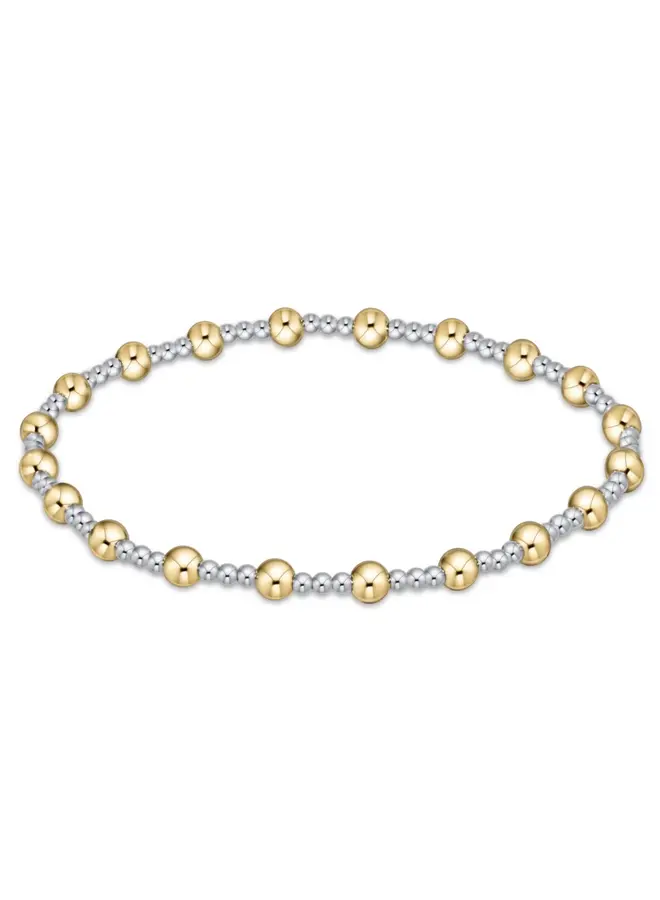 Classic Sincerity Pattern 4mm Bead Bracelet - Mixed Metal