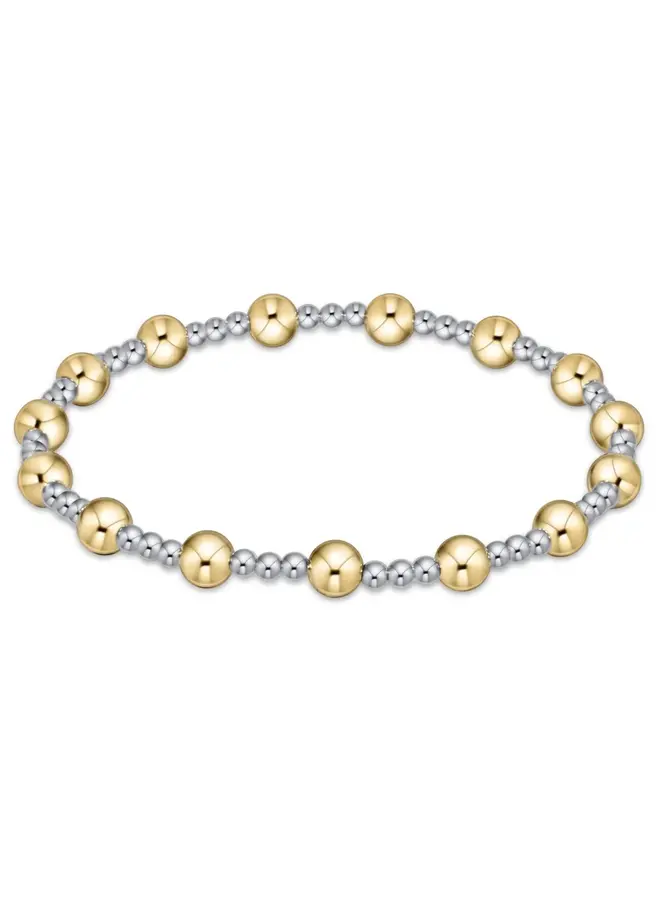 Classic Sincerity Pattern 5mm Bead Bracelet - Mixed Metal