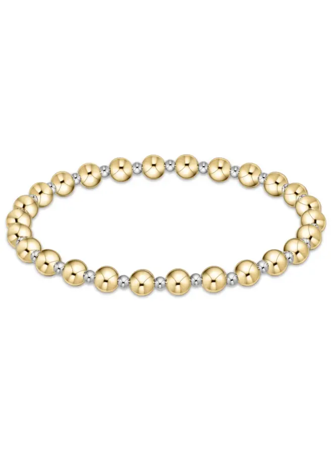 Classic Grateful Pattern 5mm Bead Bracelet - Mixed Metal
