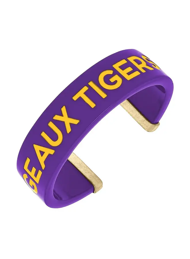 LSU Geaux Tigers Resin Cuff Bracelet