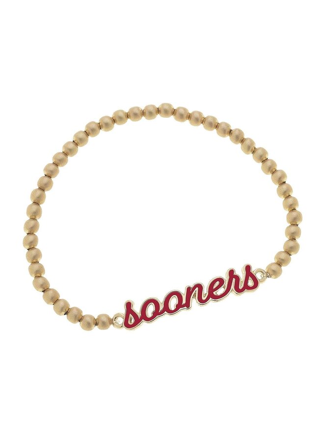 OU Sooners Enamel Script Stretch Bracelet