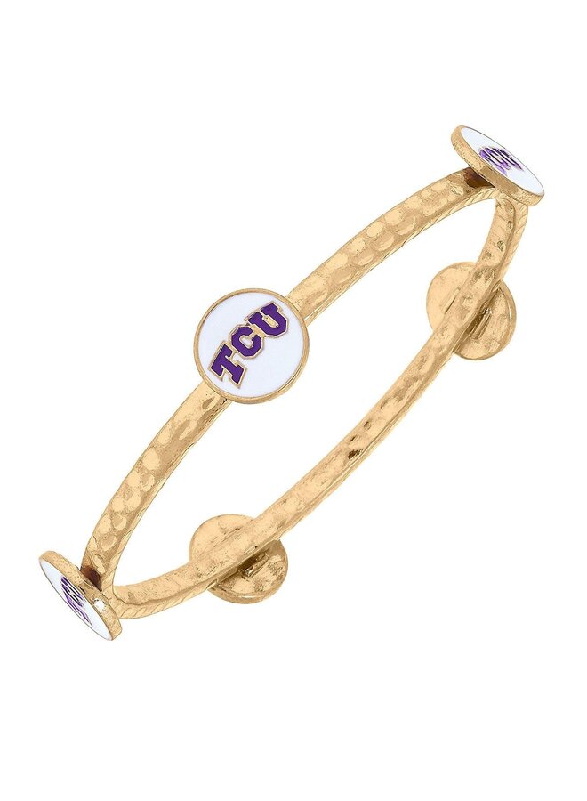 TCU Enamel Logo Gold Bangle