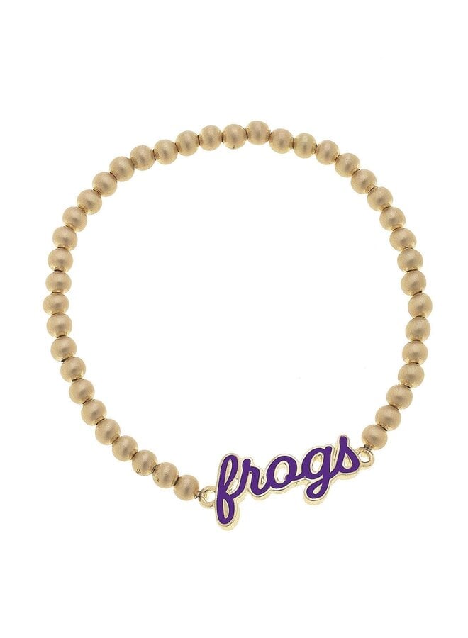 TCU Frogs Enamel Script Stretch Bracelet