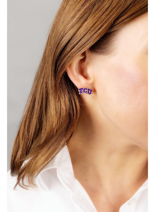 TCU Logo Enamel Stud Earrings