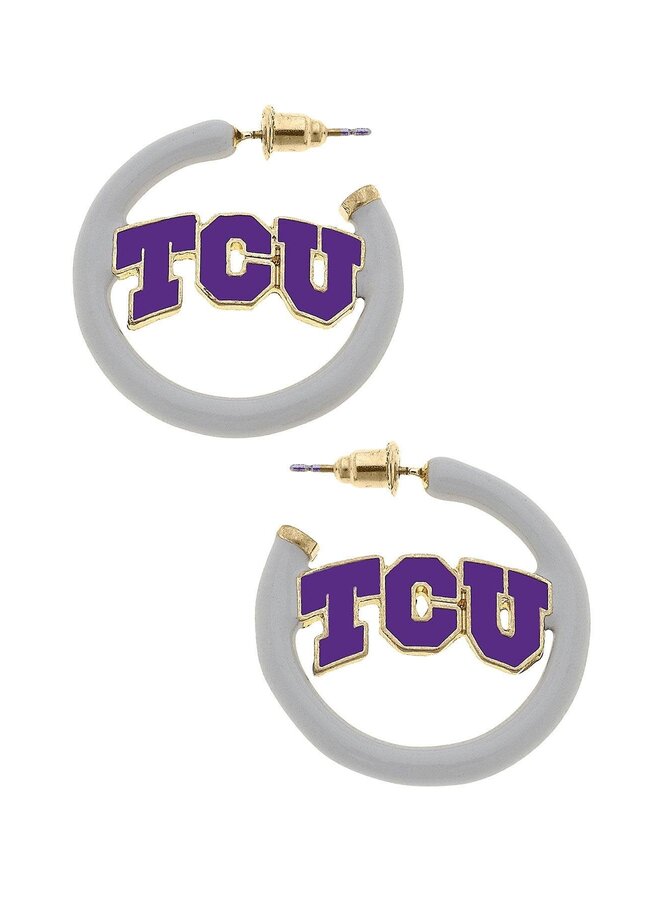 TCU Logo Hoop Earrings