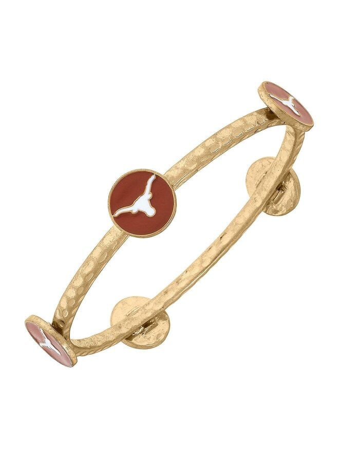 UT Enamel Logo Bangle in Burnt Orange