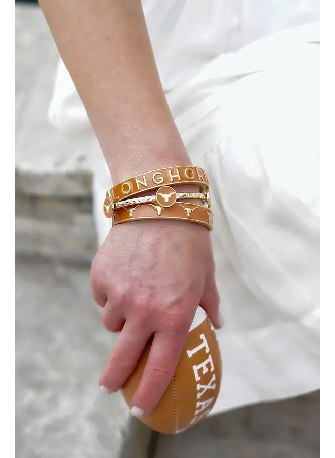 UT Enamel Logo Bangle in Burnt Orange