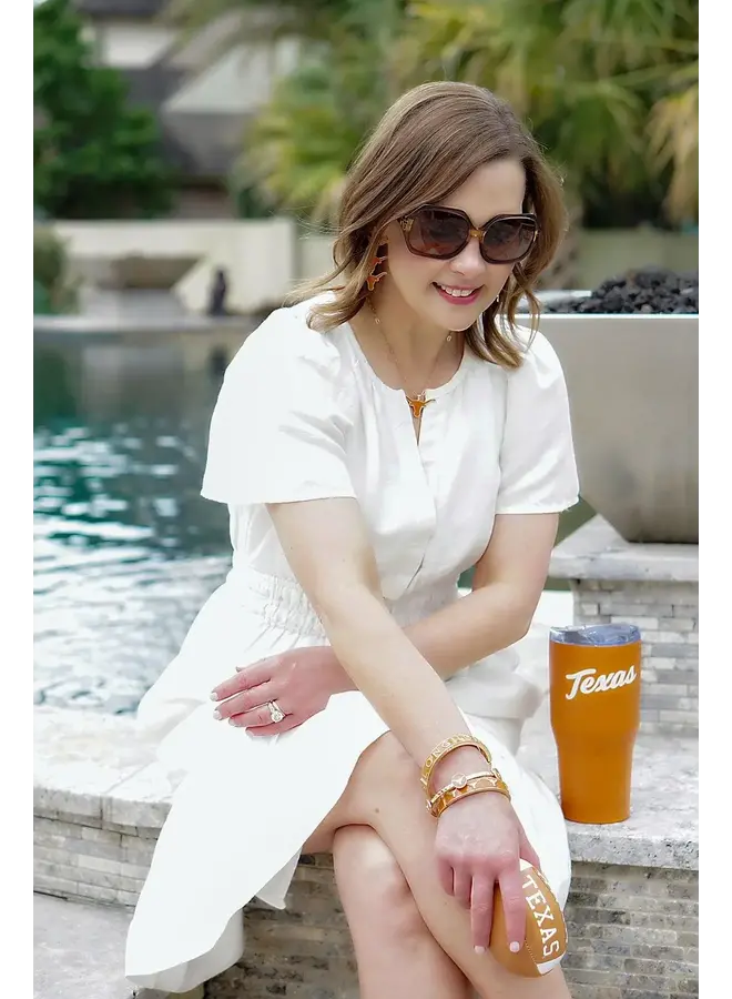 UT Enamel Logo Bangle in Burnt Orange