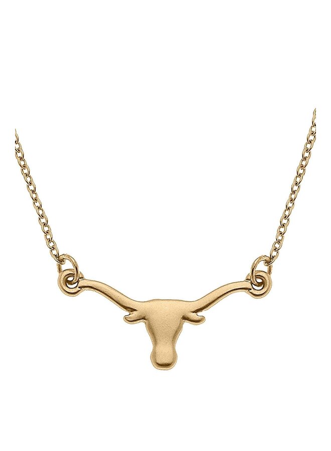 UT Longhorn 24K Gold Plated Pendant Necklace