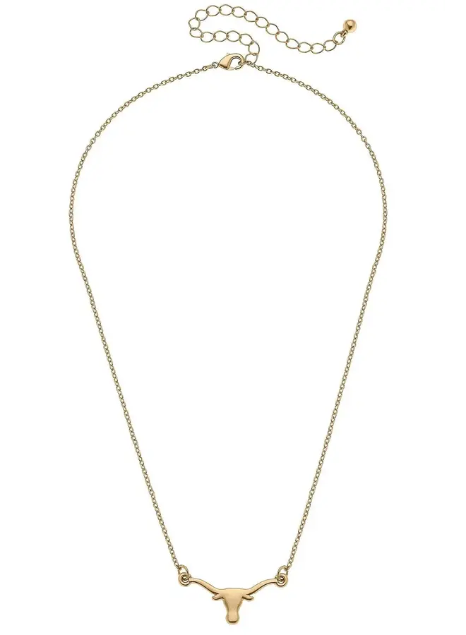 UT Longhorn 24K Gold Plated Pendant Necklace