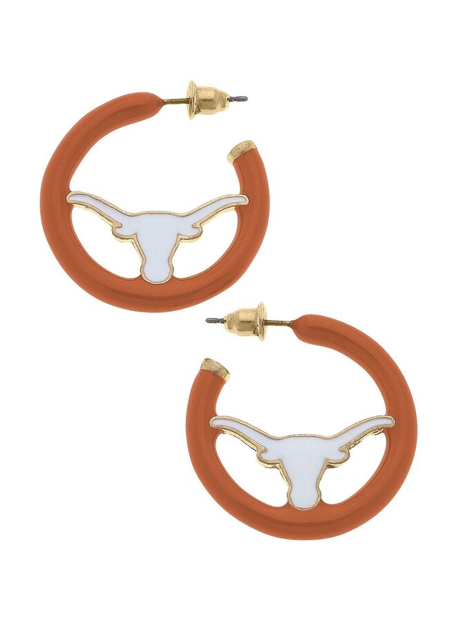 UT Longhorn Logo Hoop Earrings